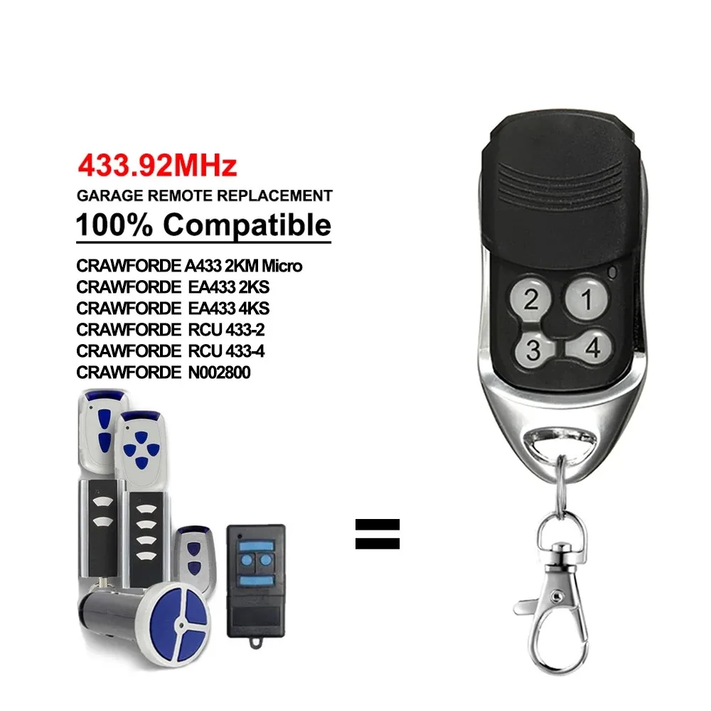 For CRAWFORDE RCU 433-2 compatible manual transmitter 433.92Mhz garage door remote control
For CRAWFORDE RCU 433-2 compatible manual transmitter 433.92Mhz garage door remote control