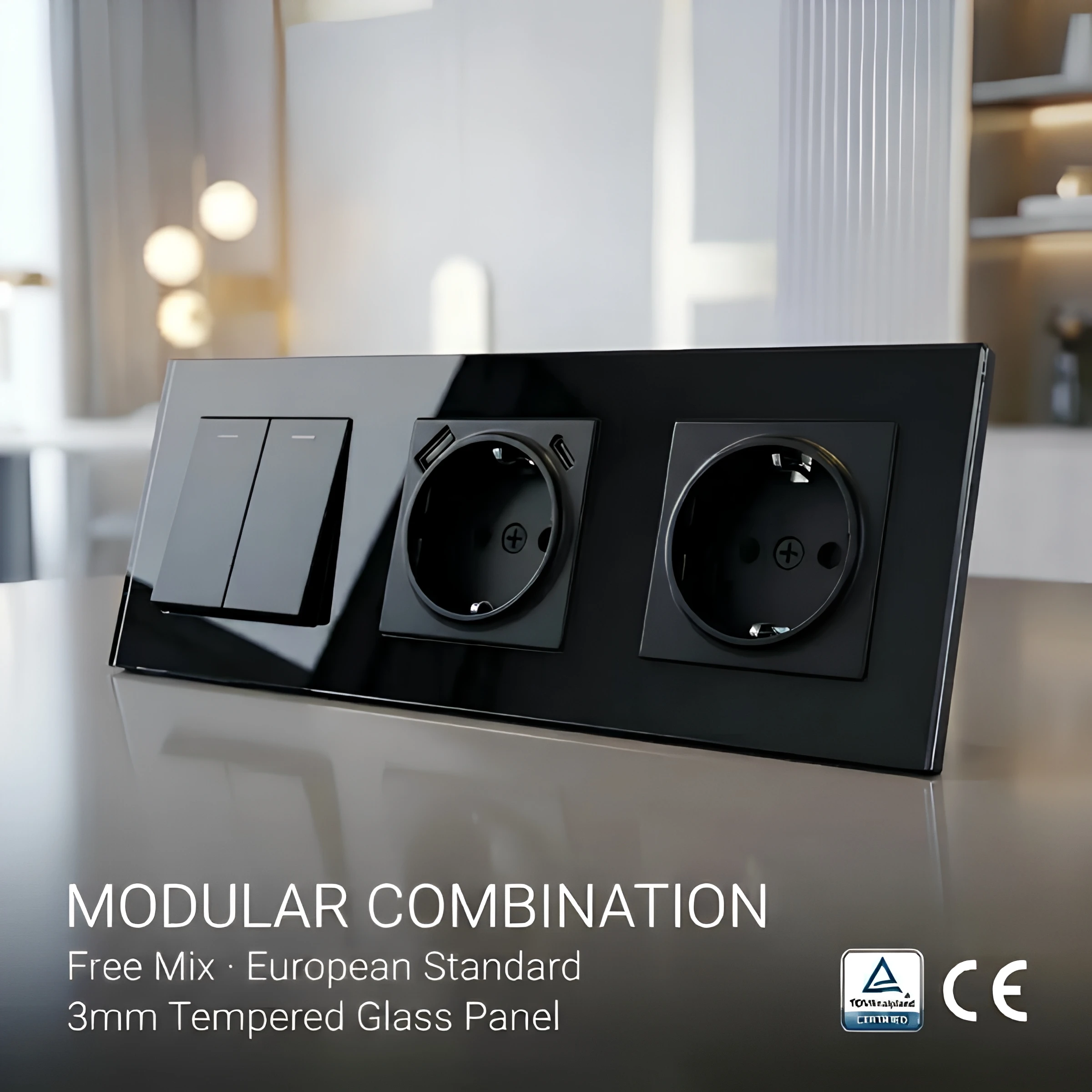 Tempered Glass Panel Electrical Power Socket Reliable EU Standard Sockets with TUV Certification 220V~250V 16AV
Tempered Glass Panel Electrical Power Socket Reliable EU Standard Sockets with TUV Certification 220V~250V 16AV