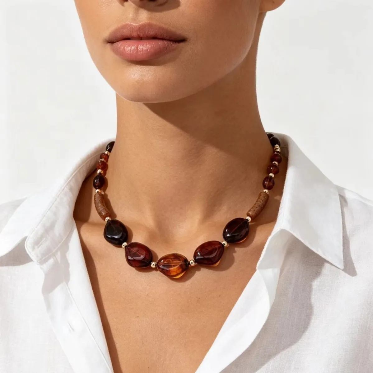 Boho Style Fake Natural Lapis Lazuli Stone Imatition Tiger Eye Stone Gravel Splicing Necklace Women Choker Adjustable Jewelry
Boho Style Fake Natural Lapis Lazuli Stone Imatition Tiger Eye Stone Gravel Splicing Necklace Women Choker Adjustable Jewelry
