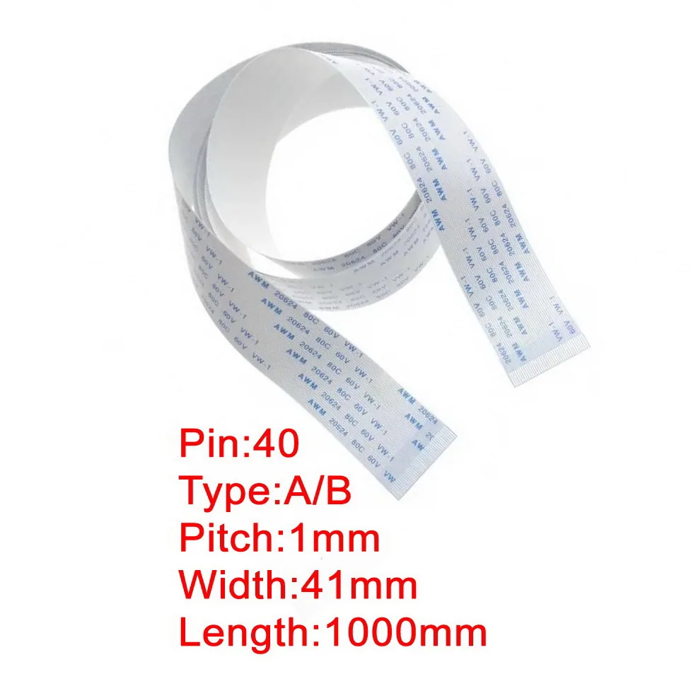 100Pcs 100cm 40Pin 1mm Pitch FFC FPC AWM 20624 80C 60V VW-1 Type A B Flat Flexible Cable
100Pcs 100cm 40Pin 1mm Pitch FFC FPC AWM 20624 80C 60V VW-1 Type A B Flat Flexible Cable