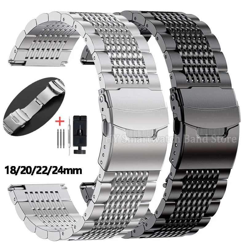 18mm 20mm 22mm 24mm Stainless Mesh Watch Band Diving Bracelet Brushed Polished Strap Solid Deployment Buckle for Seiko Wristband
18mm 20mm 22mm 24mm Stainless Mesh Watch Band Diving Bracelet Brushed Polished Strap Solid Deployment Buckle for Seiko Wristband
