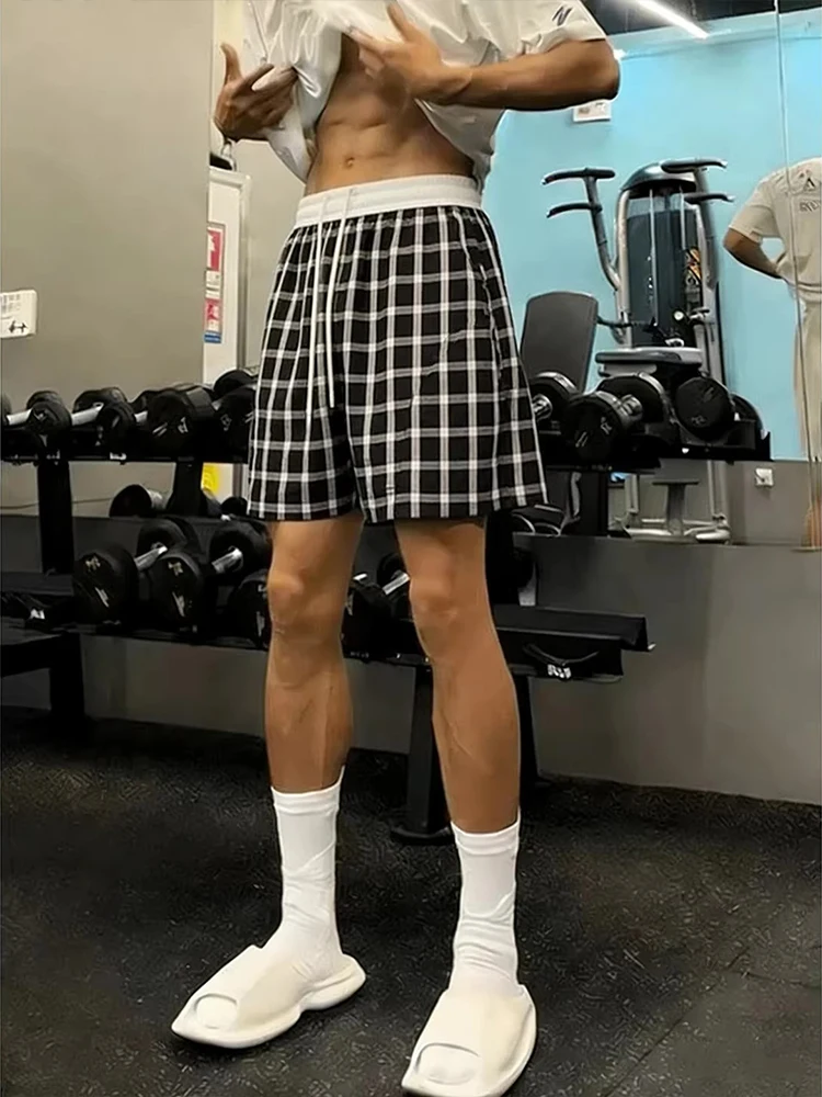 Fitness Men's Plaid Short Pants Summer Trendy American Retro Casual Five-Point Popular Sports Shorts Knee-Length Loose Fit
Fitness Men's Plaid Short Pants Summer Trendy American Retro Casual Five-Point Popular Sports Shorts Knee-Length Loose Fit