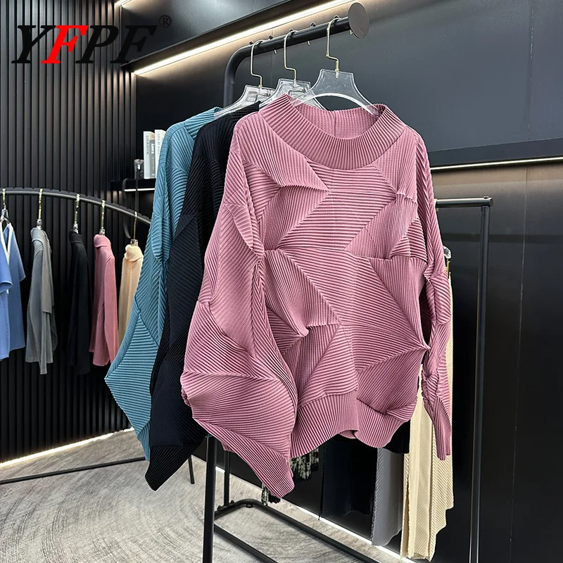 YFPF Miyake Pleated Design Pullover Tops For Women Solid Color Casual Long Sleeve Loose Long Sleeve T-shirt Fashion 2025 New
YFPF Miyake Pleated Design Pullover Tops For Women Solid Color Casual Long Sleeve Loose Long Sleeve T-shirt Fashion 2025 New