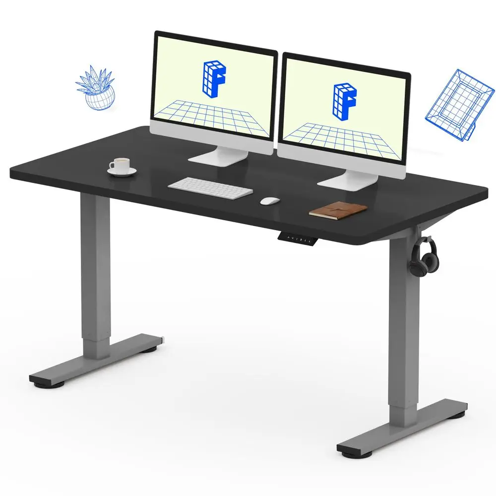 EN1 OnePiece Electric Stand Up Desk 55x28 Inches Home Office Computer Standing Table Height Adjustable Desk Silver Frame 55 Bla
EN1 OnePiece Electric Stand Up Desk 55x28 Inches Home Office Computer Standing Table Height Adjustable Desk Silver Frame 55 Bla