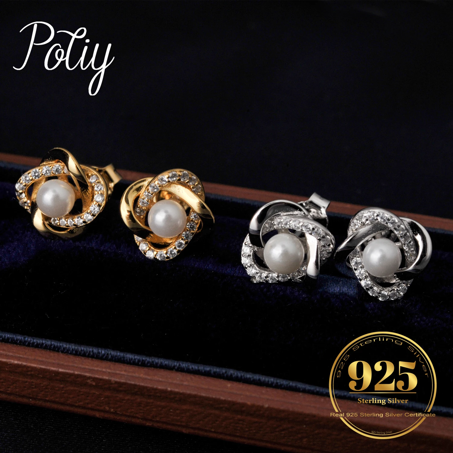 Potiy 4mm Round Created Pearl Cubic Zirconia Nebula Stud Earrings For Women 14K White Yellow Gold 925 Sterling Silver
Potiy 4mm Round Created Pearl Cubic Zirconia Nebula Stud Earrings For Women 14K White Yellow Gold 925 Sterling Silver