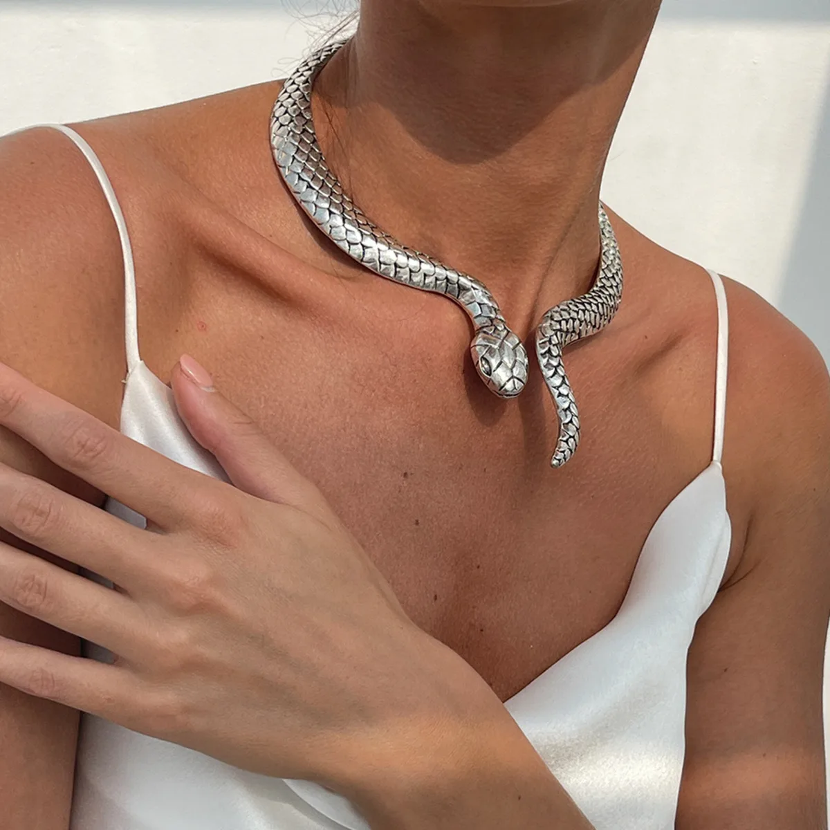Salircon Vintage Exaggerated Large Snake Chain Necklace for Men Women Punk Style Open Choker Grunge Jewelry Accessories 2025 New
Salircon Vintage Exaggerated Large Snake Chain Necklace for Men Women Punk Style Open Choker Grunge Jewelry Accessories 2025 New