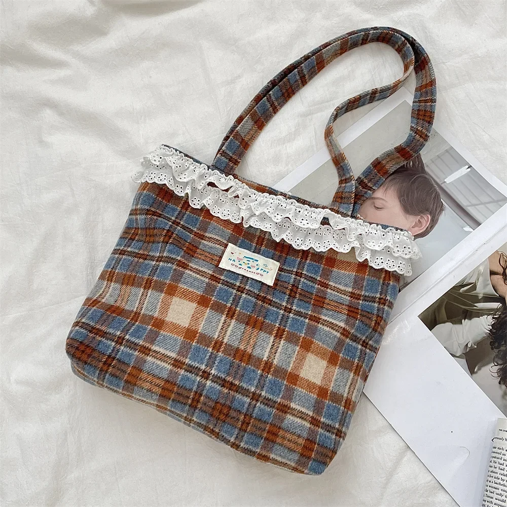 Vintage Plaid Lace Women's Shoulder Bags Elegant Small Tote Ladies Underarm Bag Travel Shopping Girls Student Female Handbags
Vintage Plaid Lace Women's Shoulder Bags Elegant Small Tote Ladies Underarm Bag Travel Shopping Girls Student Female Handbags