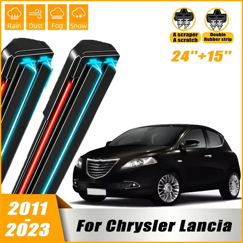 2pcs Front Windshield Windscreen Wiper Blades For Chrysler Lancia Ypsilon MK3 2011 - 2023 2012 2013 Window Rain Brushes 24"+15"
2pcs Front Windshield Windscreen Wiper Blades For Chrysler Lancia Ypsilon MK3 2011 - 2023 2012 2013 Window Rain Brushes 24"+15"