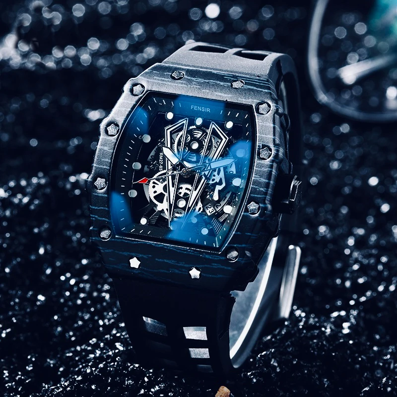 Trendy Barrel-Shaped Men's Quartz Watch, Light Luxury Industrial Style with a Hard-Core Mechanical Dial, Luminous Hands, Shock-Resistant Design, Trendy Sports Silicone Strap, Precise Timekeeping, Wear-Resistant and Durable, Versatile for Business, Casual,
Trendy Barrel-Shaped Men's Quartz Watch, Light Luxury Industrial Style with a Hard-Core Mechanical Dial, Luminous Hands, Shock-Resistant Design, Trendy Sports Silicone Strap, Precise Timekeeping, Wear-Resistant and Durable, Versatile for Business, Casual,