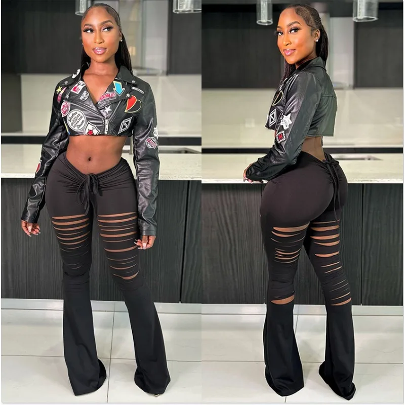 PU Leather Patchwork Women Crop Jackets Lapel Neck Motorbike Coat 2024 Autumn Winter New Popular Spicy Streetwear Punk Outerwear
PU Leather Patchwork Women Crop Jackets Lapel Neck Motorbike Coat 2024 Autumn Winter New Popular Spicy Streetwear Punk Outerwear