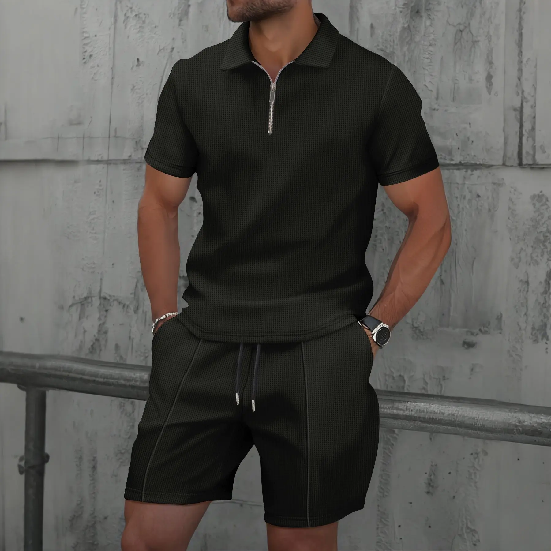 2025 simple men's suit summer new short sleeve shorts two-piece outdoor leisure handsome men's solid color trend suit
2025 simple men's suit summer new short sleeve shorts two-piece outdoor leisure handsome men's solid color trend suit