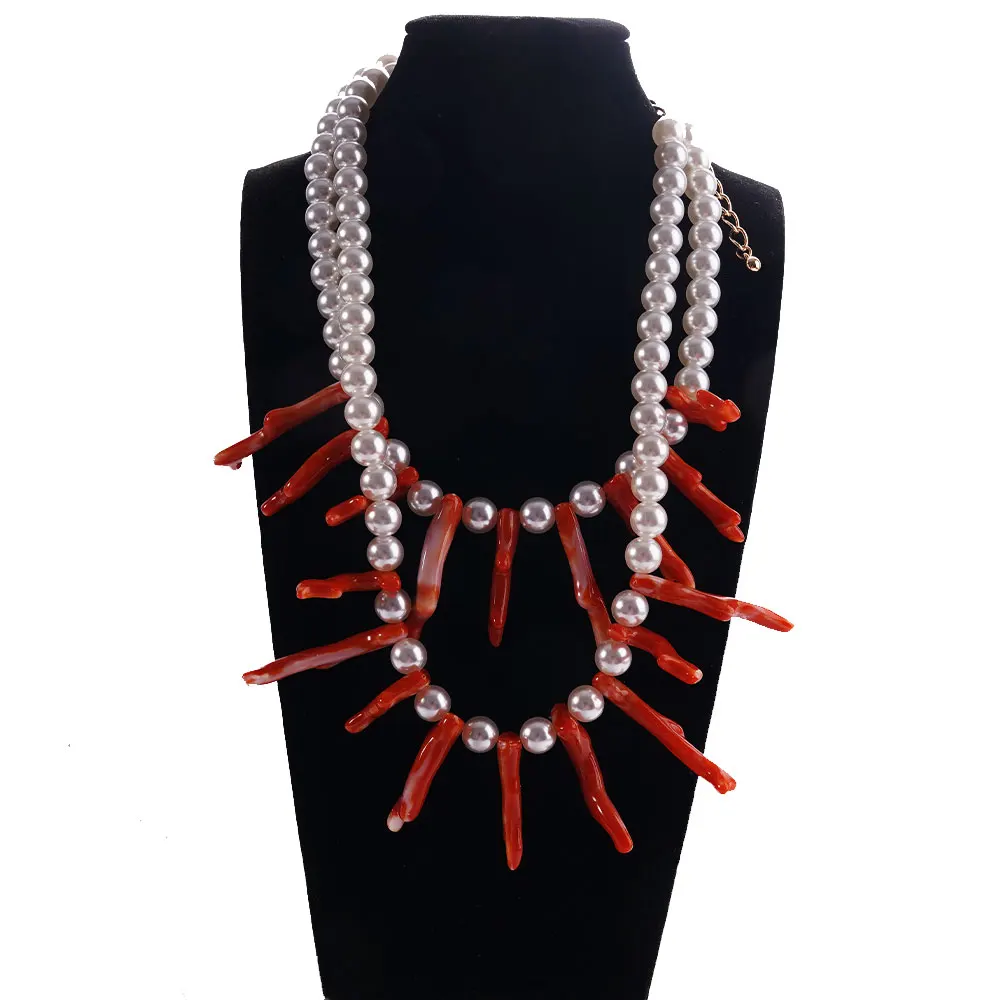 Ladies Multi-Layer Pearl Coral Necklace Creative Fashionable Jewelry Accessory for Parties Daily Travel Banquets Fashion Sho
Ladies Multi-Layer Pearl Coral Necklace Creative Fashionable Jewelry Accessory for Parties Daily Travel Banquets Fashion Sho
