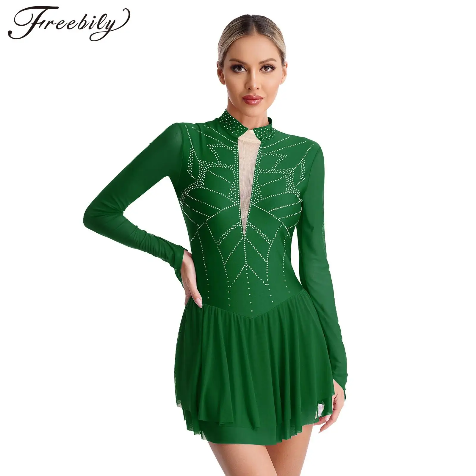 Women's Lyrical Dance Costume Ballet Gymnastics Leotard Dress Dance Competition Figure Skating Dress Shiny Rhinestones Dancewear
Women's Lyrical Dance Costume Ballet Gymnastics Leotard Dress Dance Competition Figure Skating Dress Shiny Rhinestones Dancewear