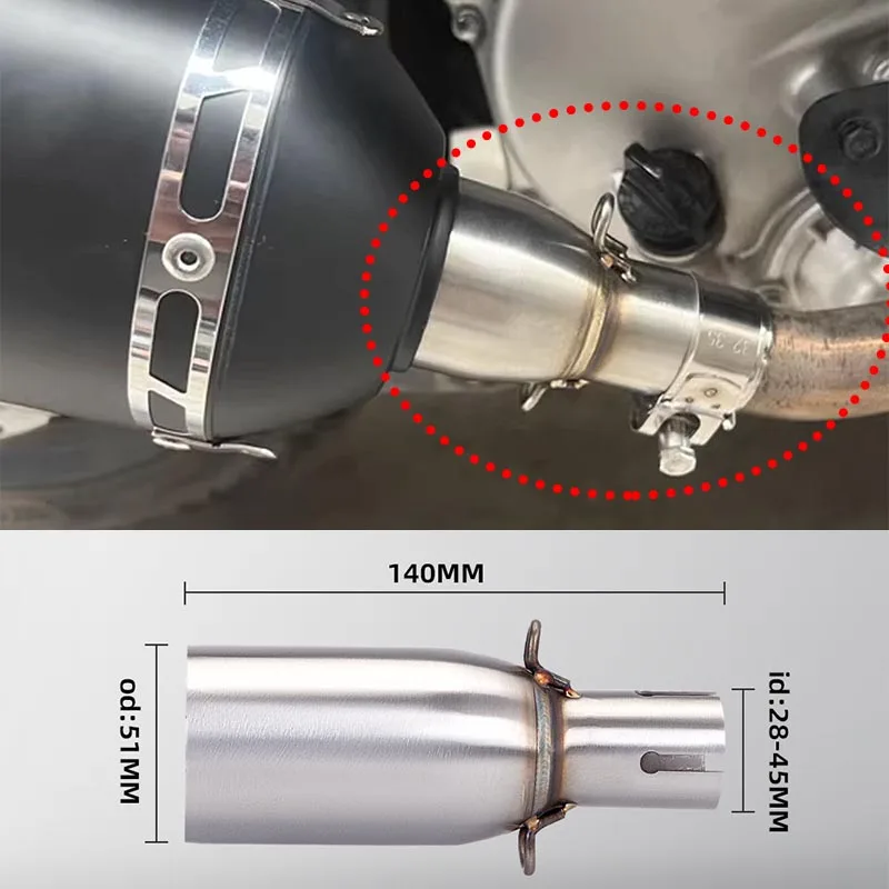 Motorcycle Exhaust Middle Section 28-45mm Adapter 51mm Exhaust Section Motorcycle Modification Exhaust Pipe Middle Link Pipe
Motorcycle Exhaust Middle Section 28-45mm Adapter 51mm Exhaust Section Motorcycle Modification Exhaust Pipe Middle Link Pipe
