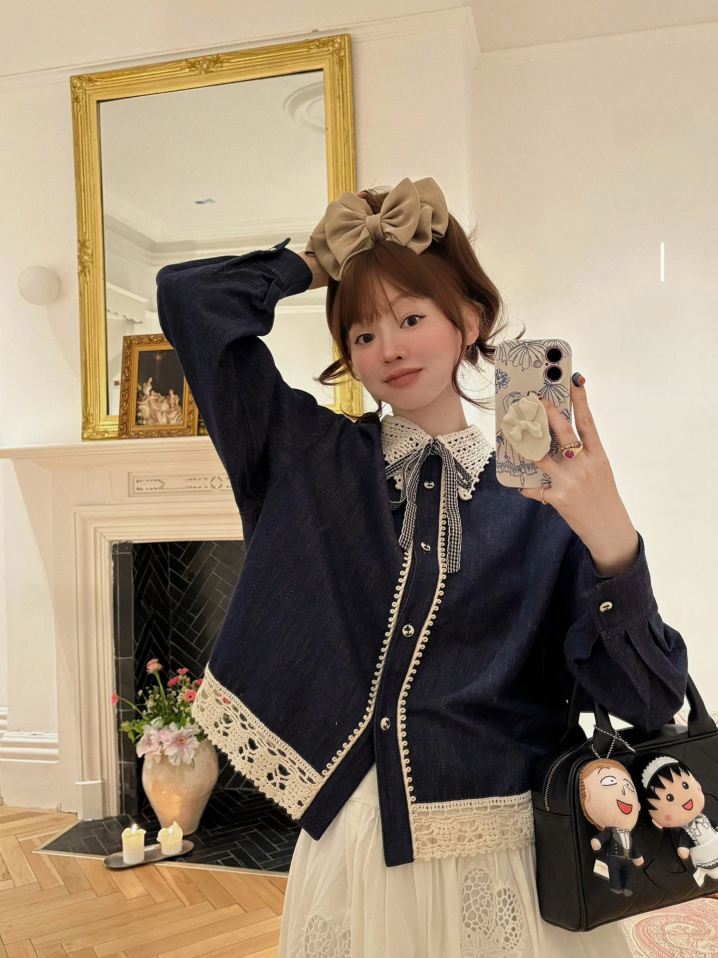 Vimas Retro Style Hooked Lace Embroidered Small Button Classic Original Bull Color Linen Cotton Shirt Women's Fashion Spring
Vimas Retro Style Hooked Lace Embroidered Small Button Classic Original Bull Color Linen Cotton Shirt Women's Fashion Spring