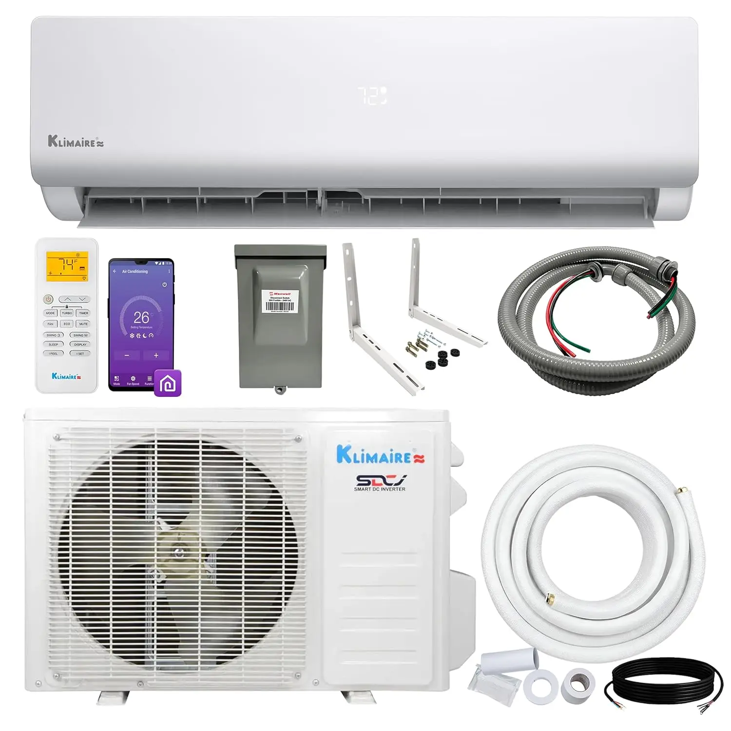 Entrada 18,000 BTU 17 SEER2 Ductless Mini-Split Heat Pump Air Conditioner with 16 Ft. Installation Kit, Wall Bracket,, Custom
Entrada 18,000 BTU 17 SEER2 Ductless Mini-Split Heat Pump Air Conditioner with 16 Ft. Installation Kit, Wall Bracket,, Custom