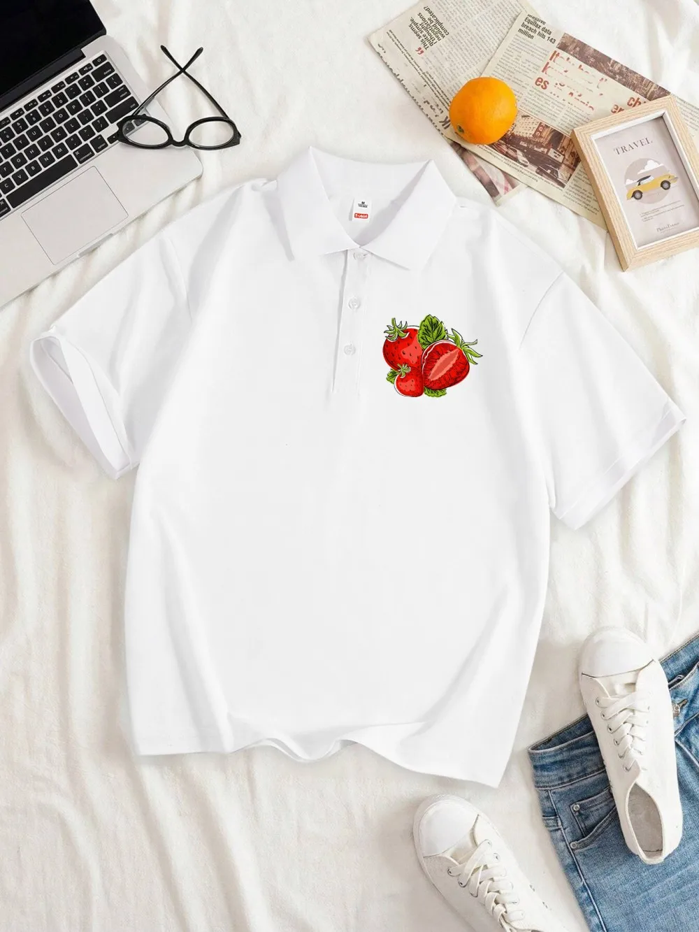 Fresh Red Strawberriesprinting Polo Shirt Women Summer Soft Breathable Comfortable Revers Shirts Casual All-Match Womans Clothes
Fresh Red Strawberriesprinting Polo Shirt Women Summer Soft Breathable Comfortable Revers Shirts Casual All-Match Womans Clothes