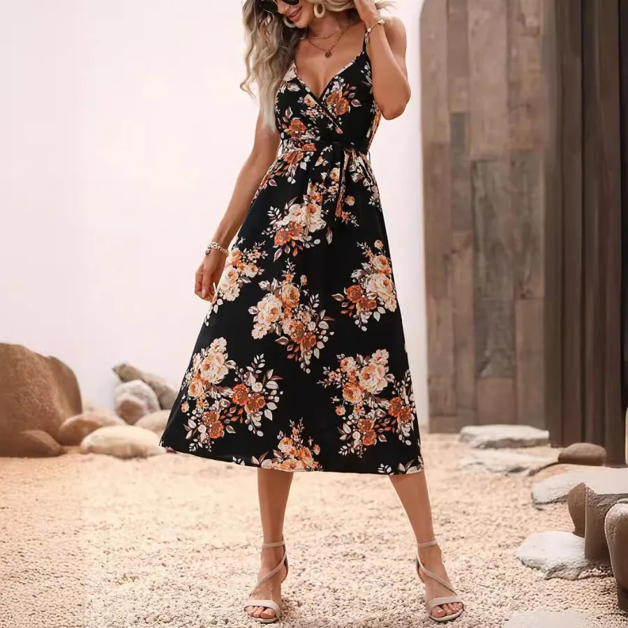 【New style】 - supply European and American women's clothing European summer printed waist waist sling dress No
【New style】 - supply European and American women's clothing European summer printed waist waist sling dress No