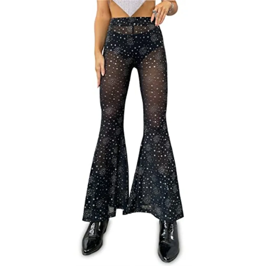 Rave Outfit for Women Outfit Festival Dance Clubwear Bell Bottom Mesh Sheer Pants
Rave Outfit for Women Outfit Festival Dance Clubwear Bell Bottom Mesh Sheer Pants