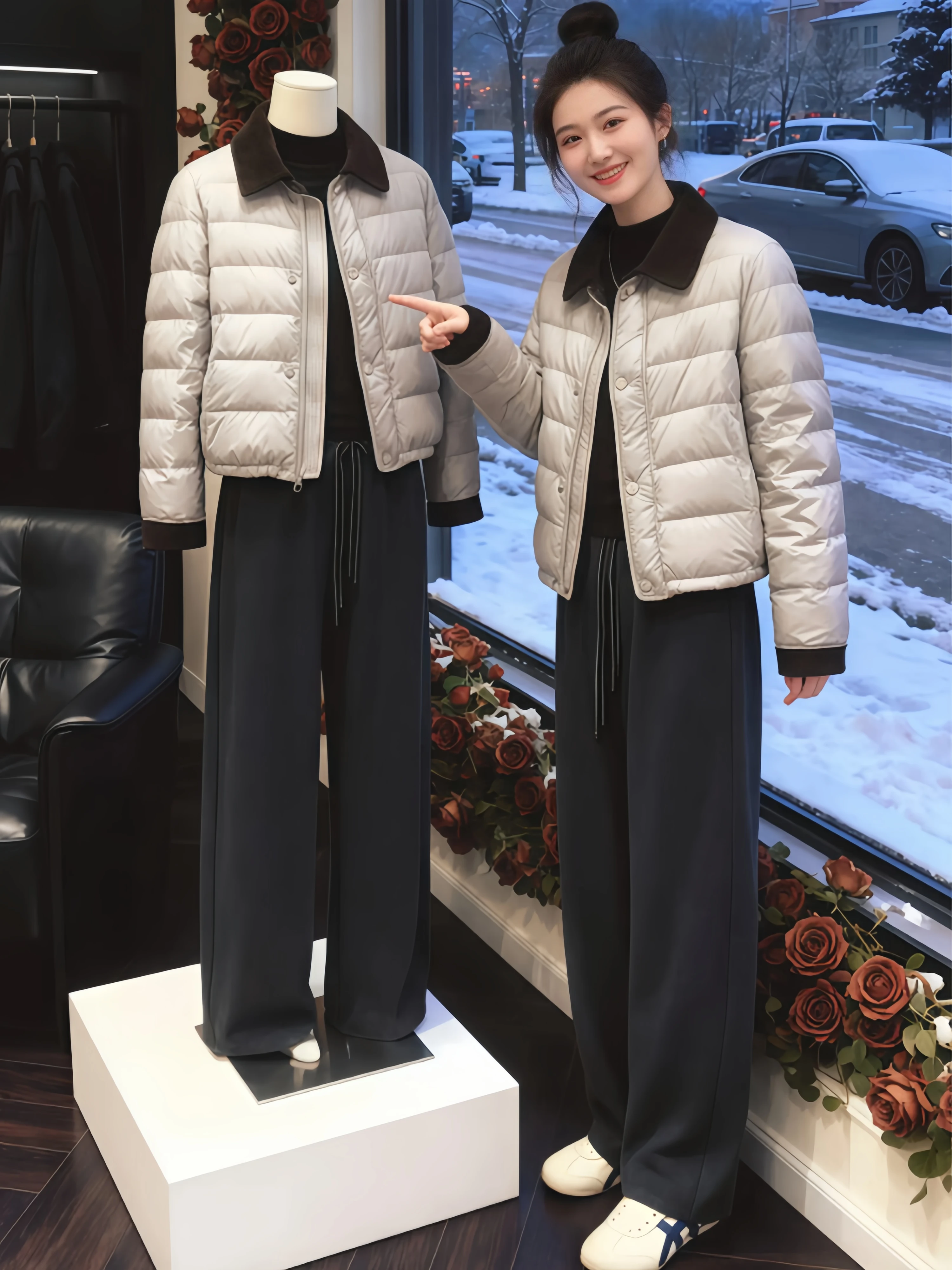 Thickened Cotton Jacket Women's Stand Collar Patchwork Color Block Winter Outerwear Coat Korean Style Loose Fit Long Sleeve
Thickened Cotton Jacket Women's Stand Collar Patchwork Color Block Winter Outerwear Coat Korean Style Loose Fit Long Sleeve