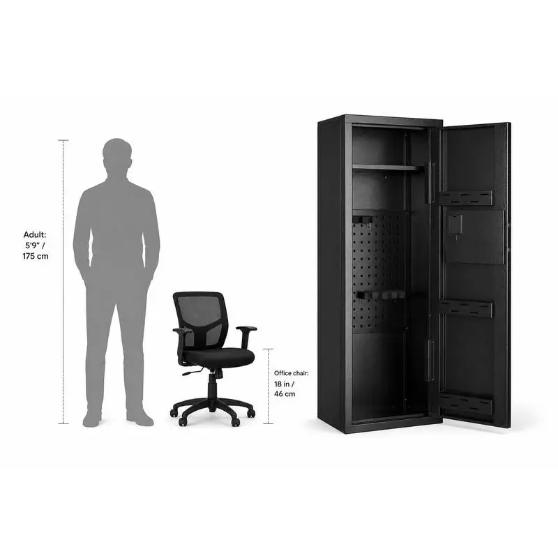 Long Gun Storage Cabinet 52.4" For Home Bedroom Office, Digital Keypad Lock Removable Shelf Heavy Duty Steel Construction 6-8 Rifles Capacity Quick Access Design Thick Door Bolt Internal Security Box Black Finish
Long Gun Storage Cabinet 52.4" For Home Bedroom Office, Digital Keypad Lock Removable Shelf Heavy Duty Steel Construction 6-8 Rifles Capacity Quick Access Design Thick Door Bolt Internal Security Box Black Finish