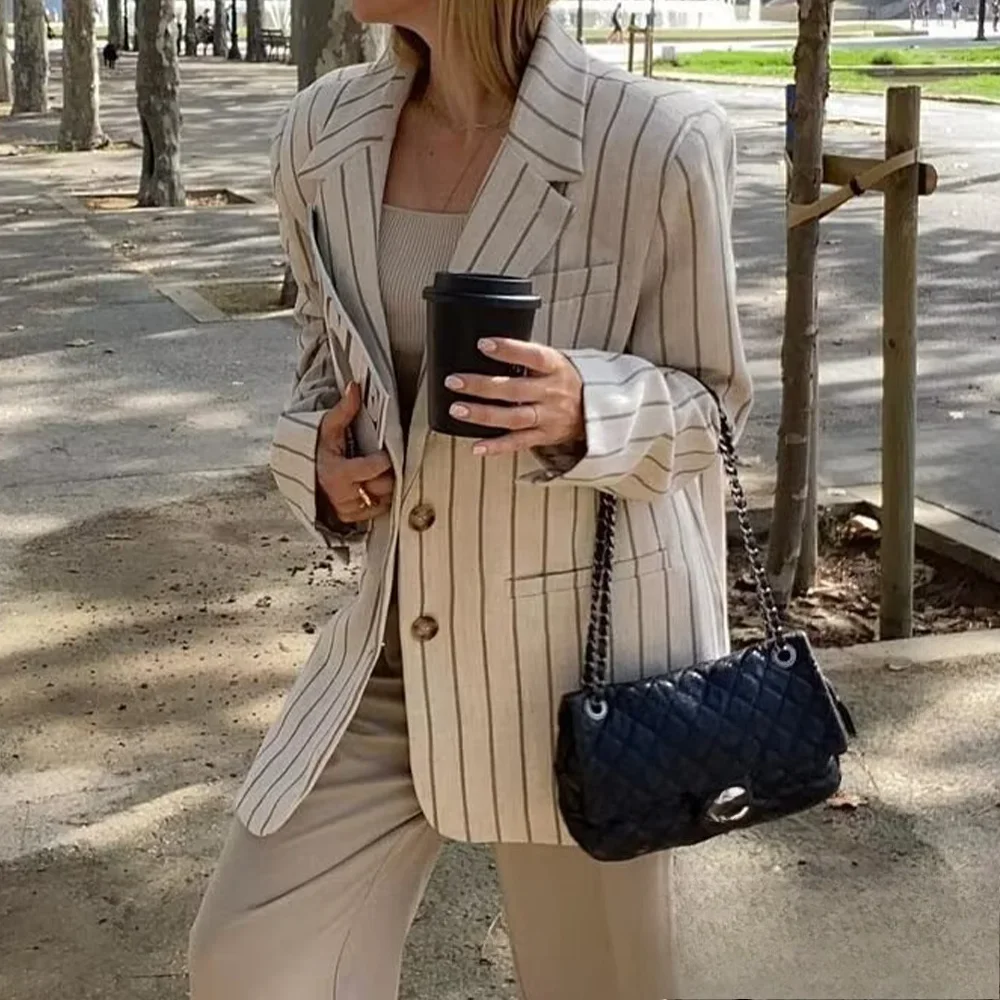 KONDALA женский осенний полосатый пиджак для поездок на работу или High Street, женский однобортный тонкий пиджак, весна 2024, модный современный пиджак
KONDALA женский осенний полосатый пиджак для поездок на работу или High Street, женский однобортный тонкий пиджак, весна 2024, модный современный пиджак