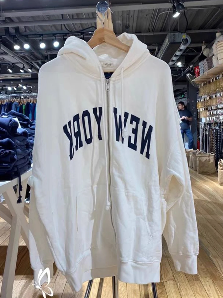 New York Print Zip-up Hoodie Woman 2023 Spring Long Sleeve Hooded Pocket White Sweatshirts Casual Vintage Streetwear Y2k Tops
New York Print Zip-up Hoodie Woman 2023 Spring Long Sleeve Hooded Pocket White Sweatshirts Casual Vintage Streetwear Y2k Tops
