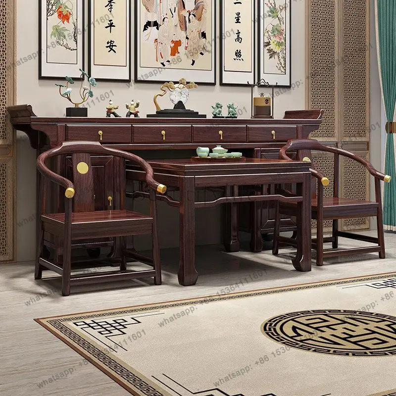 Main House Central Hall Four-piece Offering Table New Chinese Ebony Solid Wood Offering Table Shentai Chair Combination
Main House Central Hall Four-piece Offering Table New Chinese Ebony Solid Wood Offering Table Shentai Chair Combination