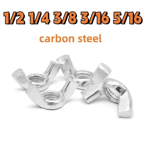 Carbon Steel Wing Nuts Butterfly Nuts 1/2 1/4 3/8 3/16 5/16 Inches Fastening Nut 2 3 5 10pcs