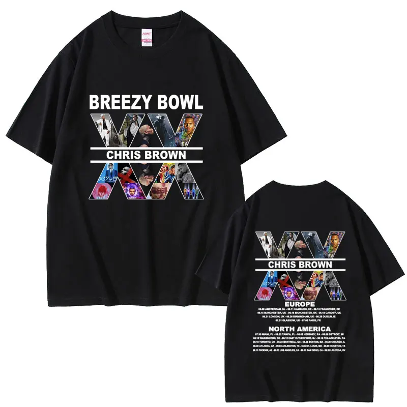 Rapper Chris Brown Breezy Bowl XX Tour 2025 T Shirts Men's Women's Hip Hop Fashion T-shirt Unisex Casual Oversized Cotton Tshirt
Rapper Chris Brown Breezy Bowl XX Tour 2025 T Shirts Men's Women's Hip Hop Fashion T-shirt Unisex Casual Oversized Cotton Tshirt