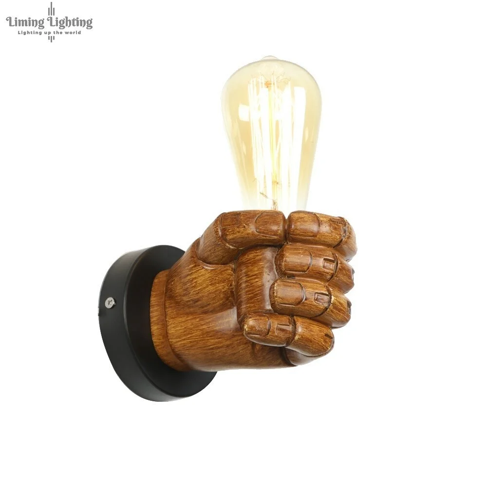 Vintage retro Resin Fist Wall Lamps Corridor Lights Home Bedroom Lighting G80 hand Retro E27 Edison bulb Holder
Vintage retro Resin Fist Wall Lamps Corridor Lights Home Bedroom Lighting G80 hand Retro E27 Edison bulb Holder