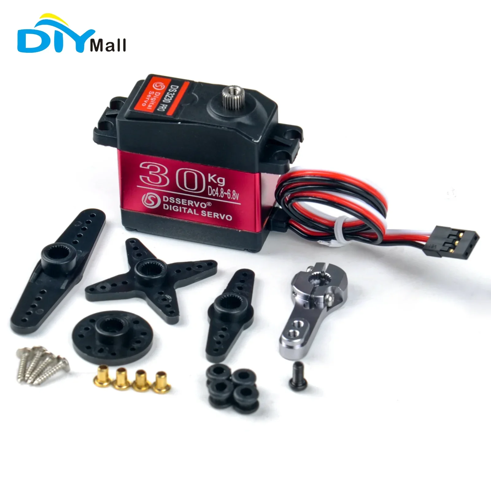 DS3230PRO 30KG high torque digital servo 6V all metal gear IP66 waterproof For 1:8 1:10 1:12 RC Car Crawler Robot 180/270 Degree
DS3230PRO 30KG high torque digital servo 6V all metal gear IP66 waterproof For 1:8 1:10 1:12 RC Car Crawler Robot 180/270 Degree