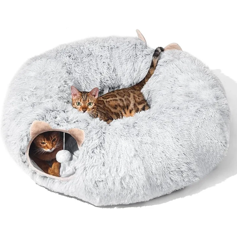 Cat Tunnel with Bed for Indoor Cats,Under Christmas Tree Soft Plush Peekaboo Cave Donut Tunnel, Multifunctional Cat Playground
Cat Tunnel with Bed for Indoor Cats,Under Christmas Tree Soft Plush Peekaboo Cave Donut Tunnel, Multifunctional Cat Playground