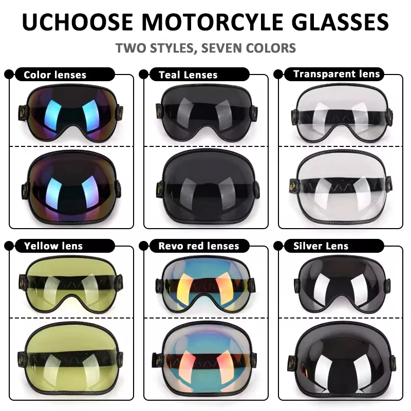 UchooseRetro Motorcycle Goggles Universal Bubble Visor UV Protection Vintage Motorbike Riding night vision Glasses Helmet Lens
UchooseRetro Motorcycle Goggles Universal Bubble Visor UV Protection Vintage Motorbike Riding night vision Glasses Helmet Lens