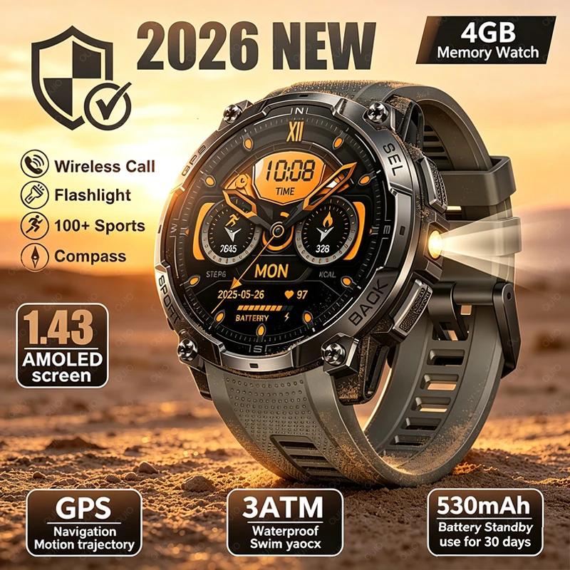 2026New Military GPS Waterproof Smart Watch 1.43" HD AMOLED 3ATM Waterproof HD BT Call Outdoors Sports Fitness Smart Watch Men
2026New Military GPS Waterproof Smart Watch 1.43" HD AMOLED 3ATM Waterproof HD BT Call Outdoors Sports Fitness Smart Watch Men