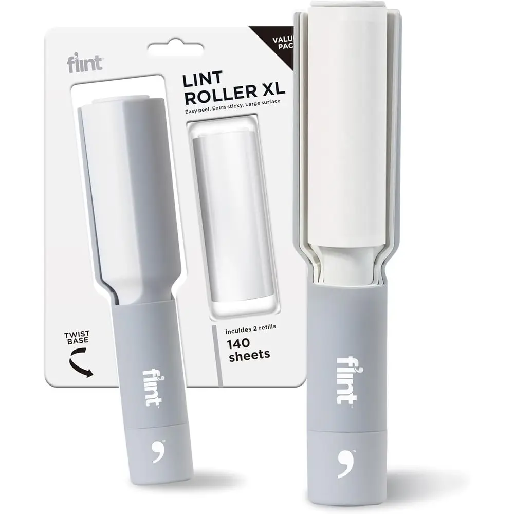 Retractable Lint and Pet Hair Remover with 140 Sheets - Refillable & Reusable Roller in Light Grey
Retractable Lint and Pet Hair Remover with 140 Sheets - Refillable & Reusable Roller in Light Grey