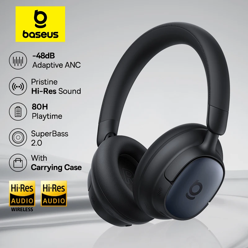 Baseus Bowie MH1 ANC Wireless Headphone 48dB Adaptive Hybrid Noise Cancelling Headsets 80H Playtime Hi-Res Audio LDAC Headphone
Baseus Bowie MH1 ANC Wireless Headphone 48dB Adaptive Hybrid Noise Cancelling Headsets 80H Playtime Hi-Res Audio LDAC Headphone