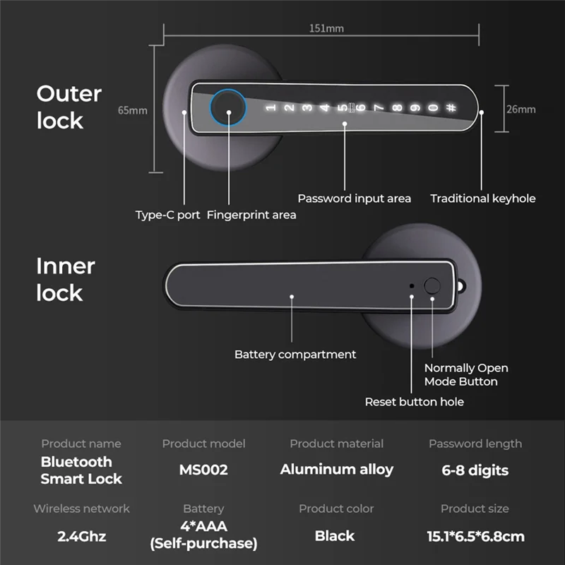 【NEW】Door Knob Fingerprint Door Lock Smart Locks With Passcode Keypad Biometric Keyless Entry Door Lock With Handle
【NEW】Door Knob Fingerprint Door Lock Smart Locks With Passcode Keypad Biometric Keyless Entry Door Lock With Handle