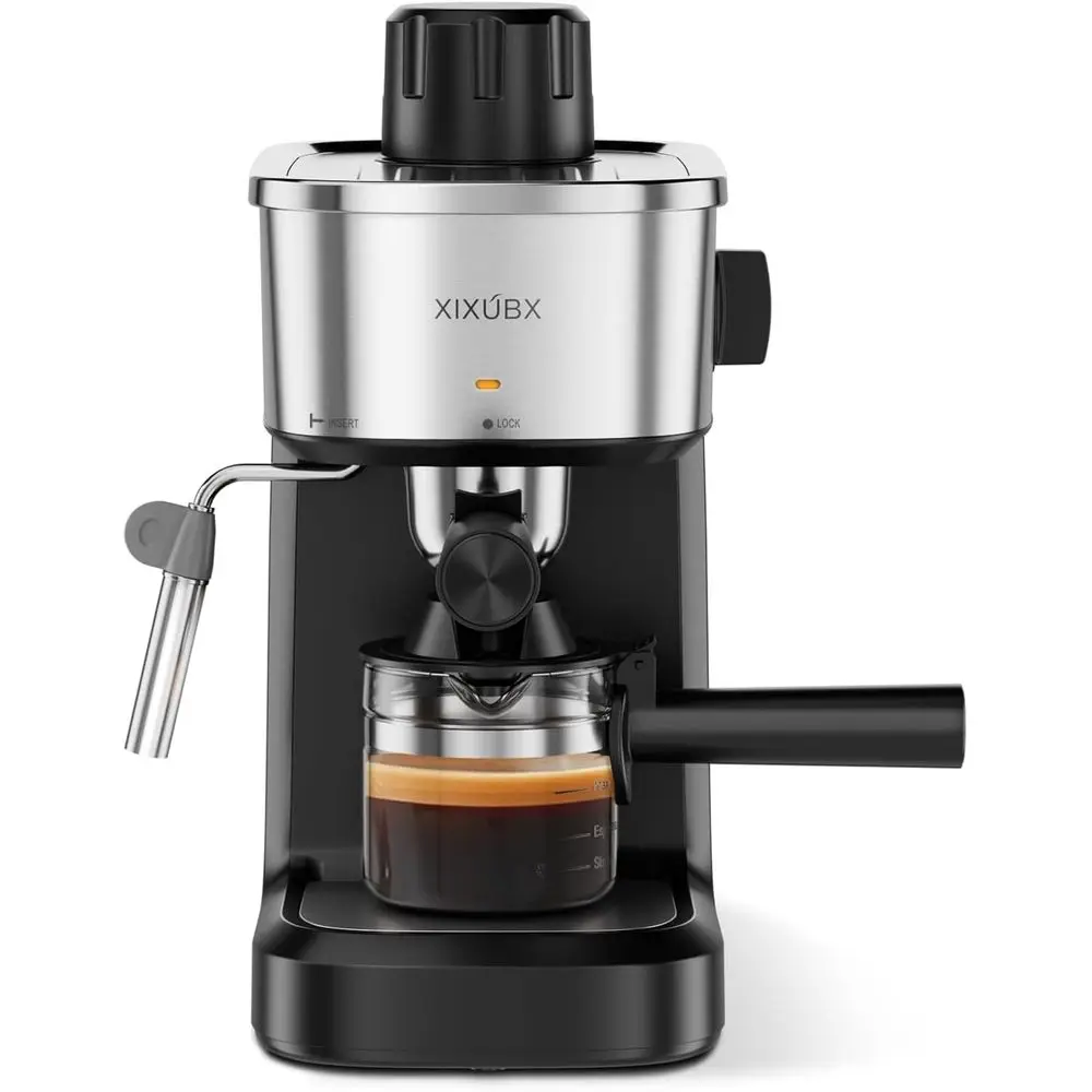 600ml Compact Coffee Machine with Stainless Steel Cup Warmer, Milk Steamer, Auto Pressure Relief, Cappuccino & Latte Maker for H
600ml Compact Coffee Machine with Stainless Steel Cup Warmer, Milk Steamer, Auto Pressure Relief, Cappuccino & Latte Maker for H