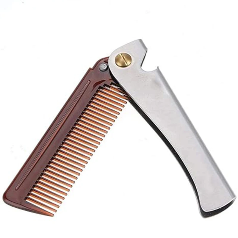 Folding hair comb, stainless steel folding beard comb, professional folding pocket comb with stainless steel cover, men's beard
Folding hair comb, stainless steel folding beard comb, professional folding pocket comb with stainless steel cover, men's beard