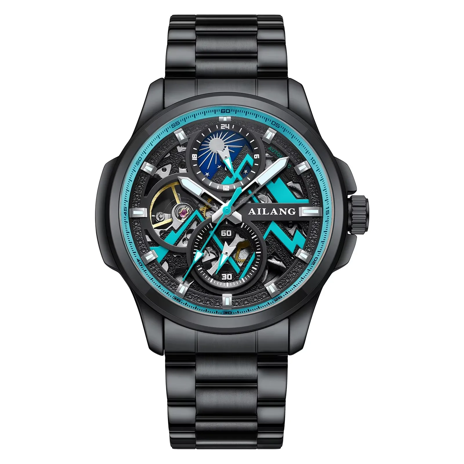 2025 new Ailang men's automatic mechanical watch skeleton waterproof luminous tourbillon moon phase display simple fashion watch
2025 new Ailang men's automatic mechanical watch skeleton waterproof luminous tourbillon moon phase display simple fashion watch