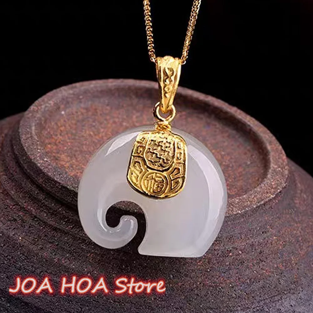 Latest Exquisite Suet Fat White-Jade Gold Silk Jade Light Luxury Baby Elephanz Pendant Elegant Noble Necklace Chain Fine Jewelry
Latest Exquisite Suet Fat White-Jade Gold Silk Jade Light Luxury Baby Elephanz Pendant Elegant Noble Necklace Chain Fine Jewelry