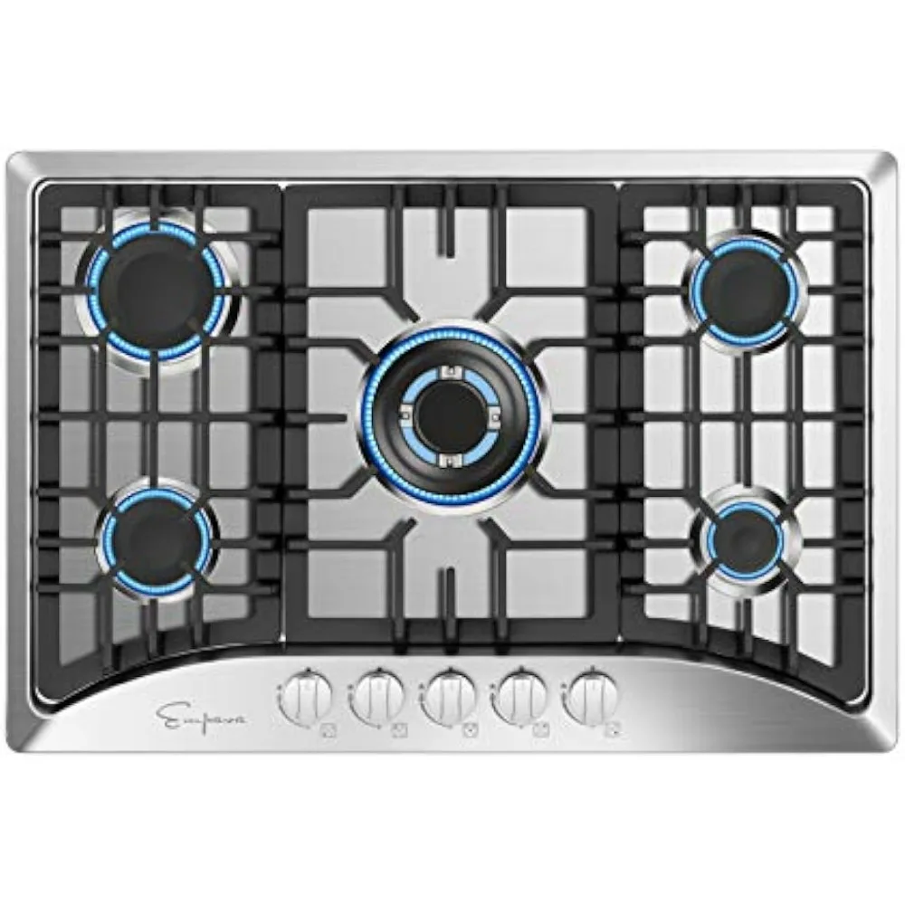 30 Inch Gas Cooktop with 5 World Class Made in Italy SABAF Burners, LPG/NG Convertible, Ideal RV Top Stoves for Kitchen
30 Inch Gas Cooktop with 5 World Class Made in Italy SABAF Burners, LPG/NG Convertible, Ideal RV Top Stoves for Kitchen