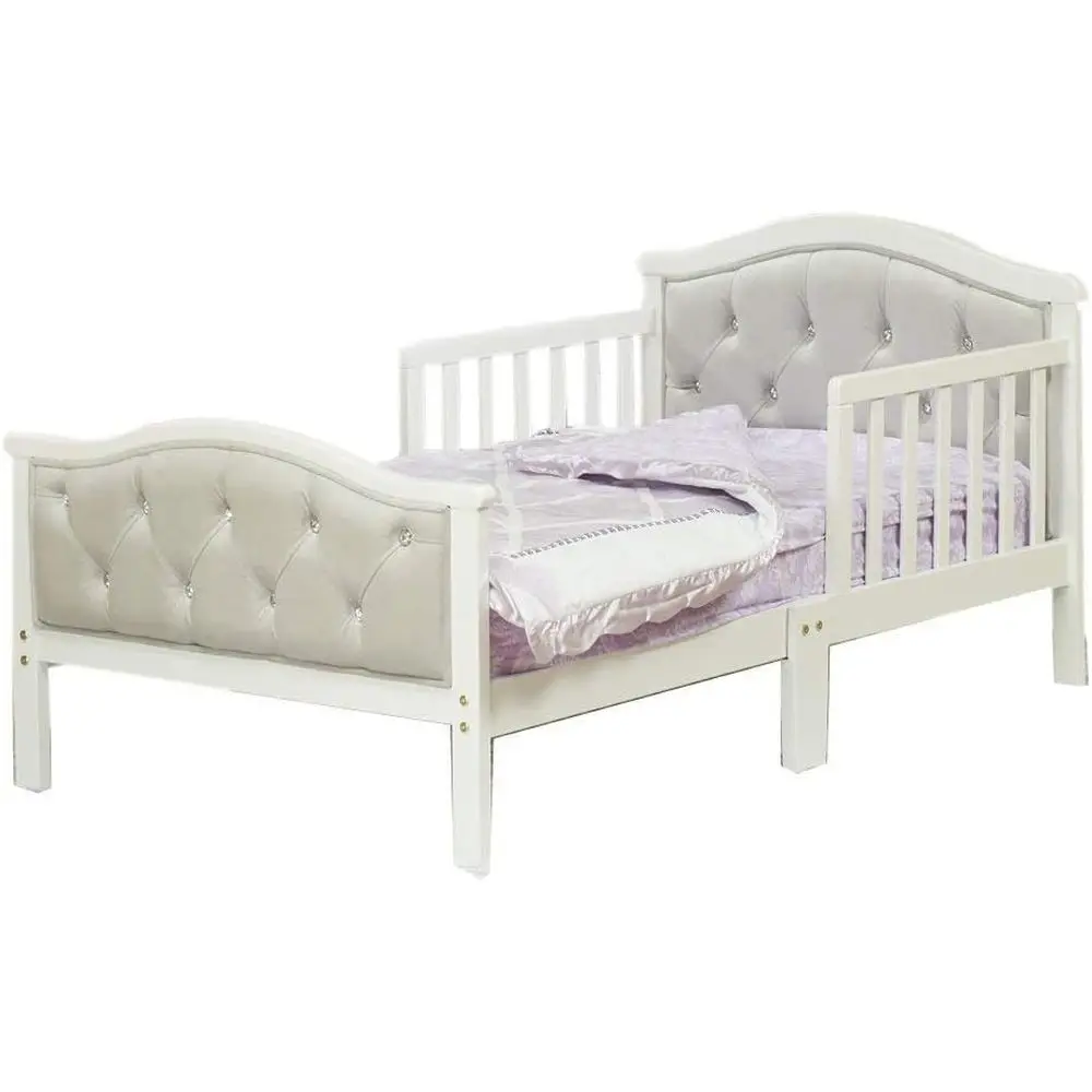 Gray Padded Toddler Bed for Comfortable Sleep
Gray Padded Toddler Bed for Comfortable Sleep