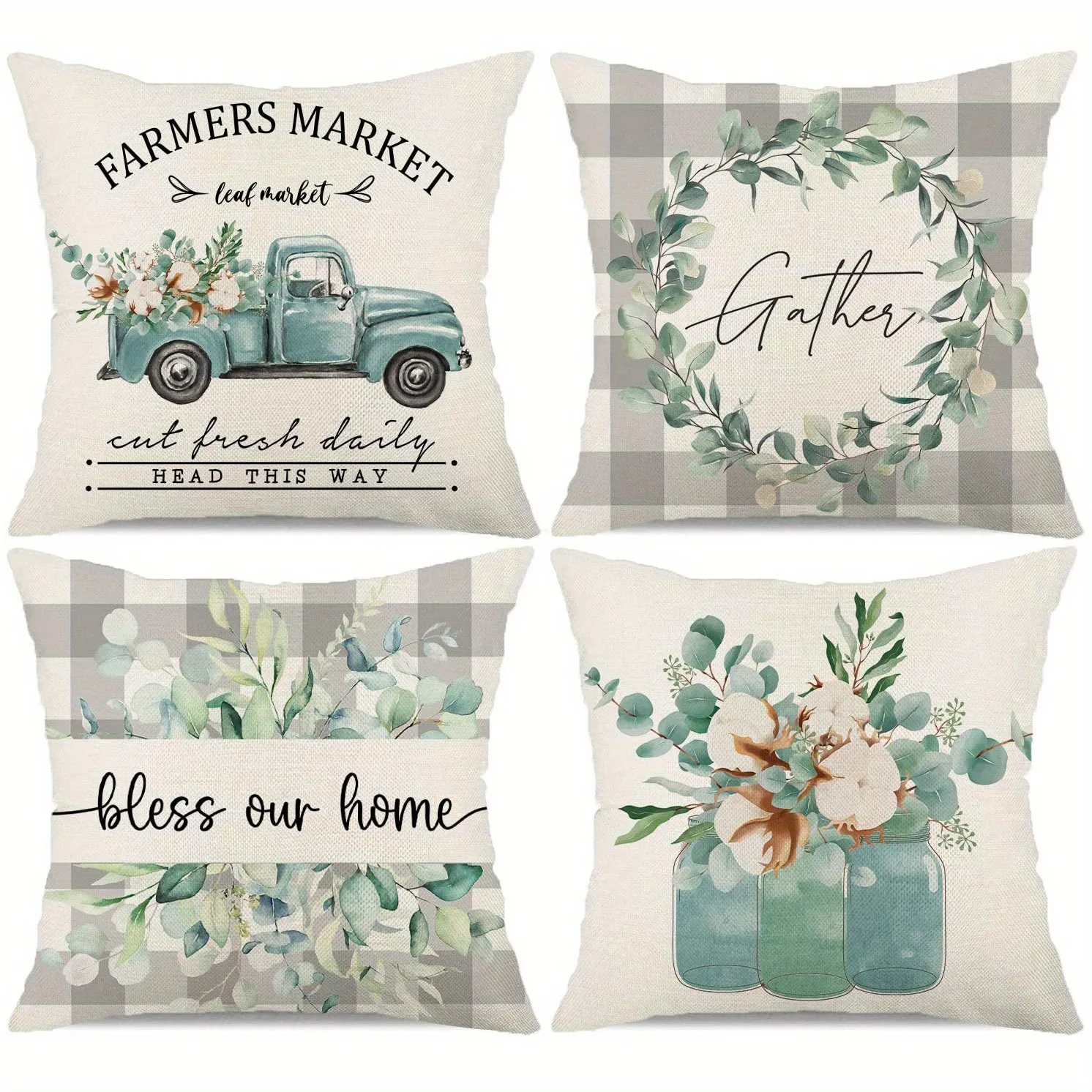 Short plush material pillowcaseRustic Greenery & Floral Farmhouse Pillow CoversLiving room sofa cushion cover, soft and comforta
Short plush material pillowcaseRustic Greenery & Floral Farmhouse Pillow CoversLiving room sofa cushion cover, soft and comforta