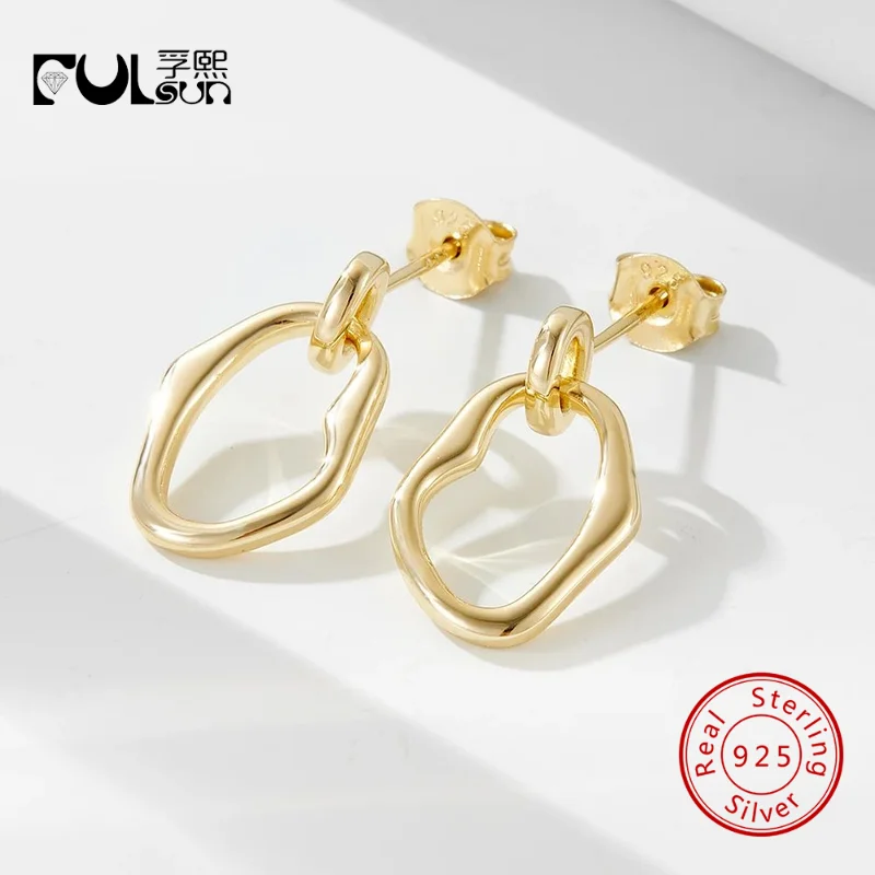 925 Sterling Silver 14K Gold Plated Irregular Hollow Oval Drop Earrings Minimal Geometric Daily Jewelry Gift For Women
925 Sterling Silver 14K Gold Plated Irregular Hollow Oval Drop Earrings Minimal Geometric Daily Jewelry Gift For Women