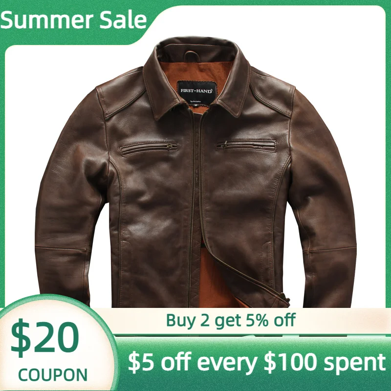 Light Brown Retro 2023 Motorcycle Style Genuine Leather Jacket Men Plus Size 3XL Real Natural Sheepskin Autumn Biker Coat
Light Brown Retro 2023 Motorcycle Style Genuine Leather Jacket Men Plus Size 3XL Real Natural Sheepskin Autumn Biker Coat