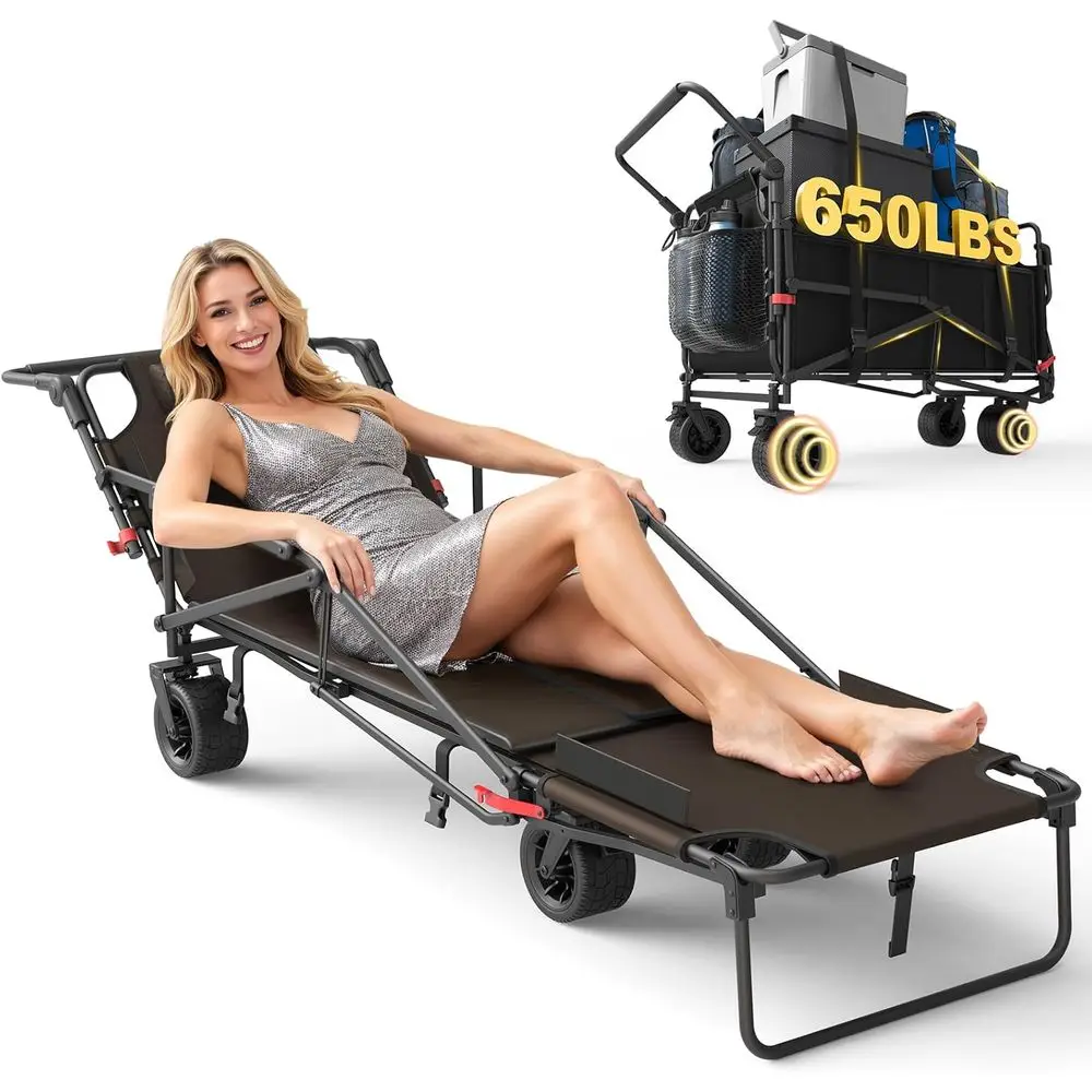Heavy Duty olding Wagon - 2-in-1 Collapsible Cart, 650lb acity, All-Terrain Wheels w/Brakes & Side kets (Brown)
Heavy Duty olding Wagon - 2-in-1 Collapsible Cart, 650lb acity, All-Terrain Wheels w/Brakes & Side kets (Brown)