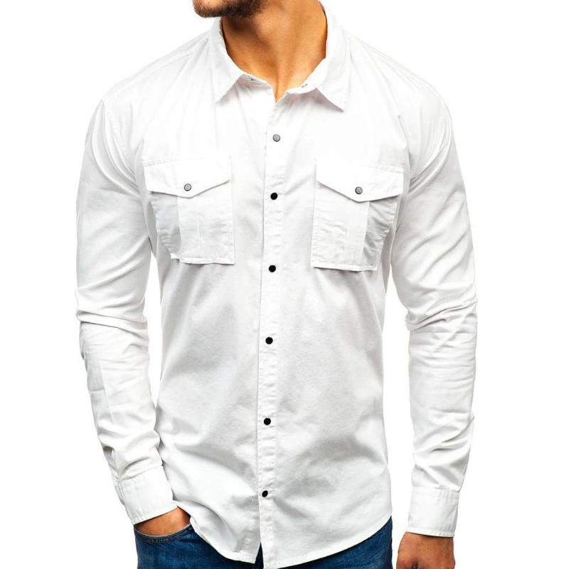 Soild Color Shirts For Men Autumn Multi-Pocket Long-Sleeved Shirt Top Slim Turndown Shoulder Shirts Male Clothing
Soild Color Shirts For Men Autumn Multi-Pocket Long-Sleeved Shirt Top Slim Turndown Shoulder Shirts Male Clothing