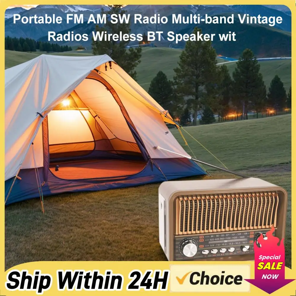 Portable FM AM SW Radio with BT Speaker LED Flashlight Retro Radio for Home Bedroom Living Room Kitchen
Portable FM AM SW Radio with BT Speaker LED Flashlight Retro Radio for Home Bedroom Living Room Kitchen